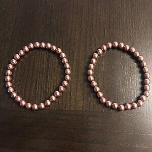 NWT Fashion Pair of Brown Pearl Bracelets